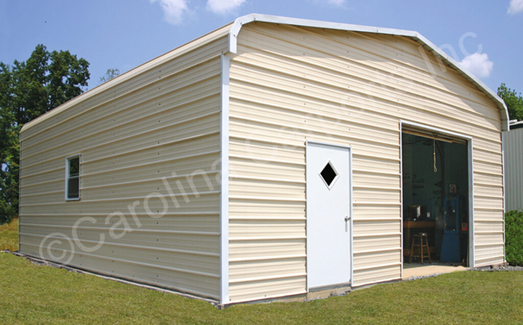 24'W x 30'L x 9'H Regular Roof Style Metal Garage