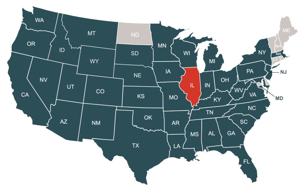 Service Area map highlighting the county of Salem, Illinois